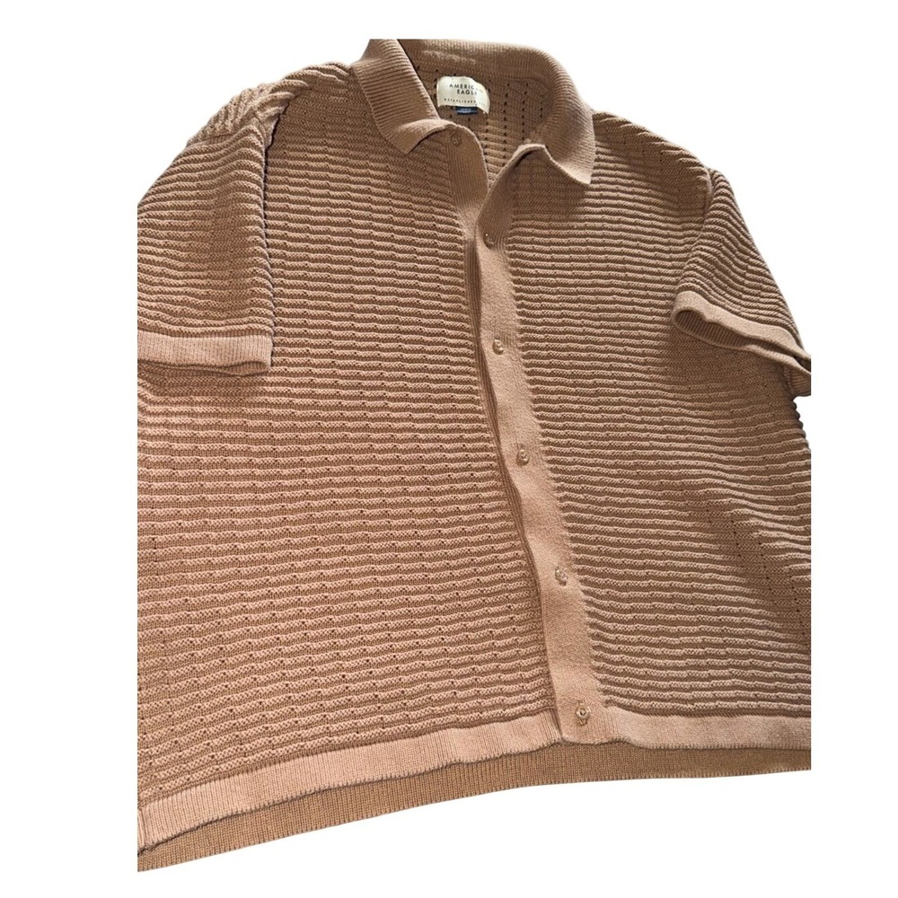 American Eagle Outfitters Men's Knit Button-Up Cardigan‎ in Dusty Rose